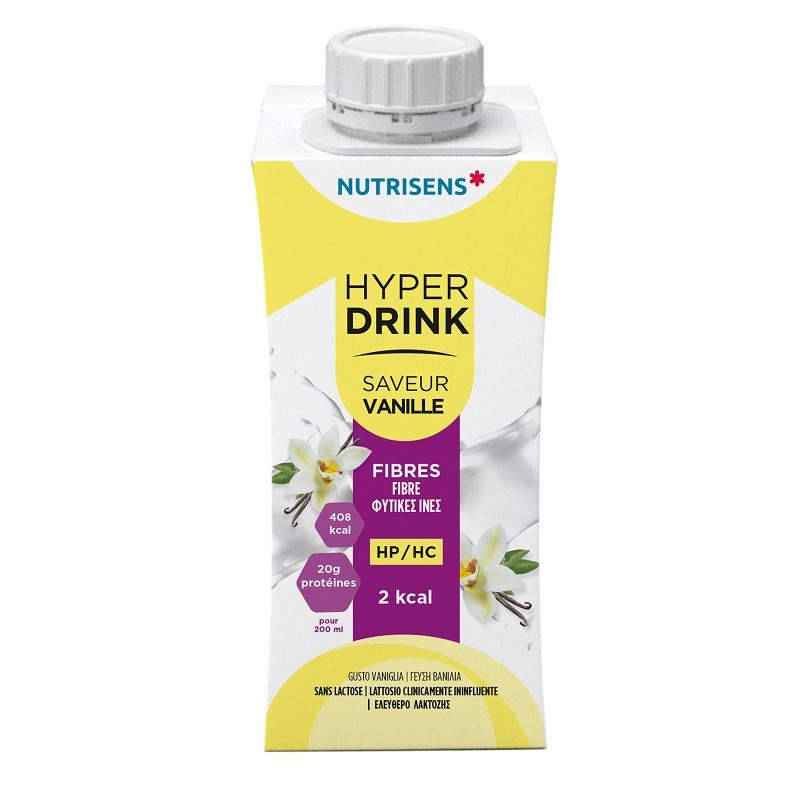 Nutrisens Hyperdrink 2kcal Fibra Vaniglia Alimento Medico per Denutrizione 24x200ml