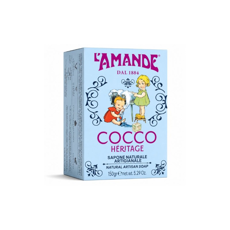 Formato di L'Amande Sapone Naturale Artigianale Cocco per Viso e Corpo 150 g Formato di L'Amande Sapone Naturale Artigianale Cocco per Viso e Corpo 150 g
