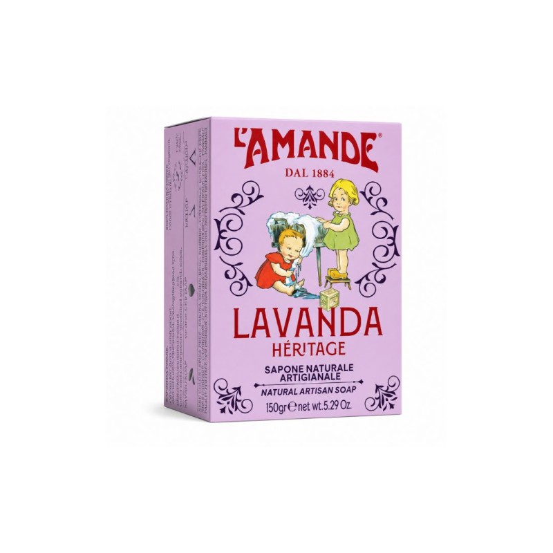 Formato di L'Amande Sapone Naturale Artigianale Lavanda per Viso e Corpo 150 g Formato di L'Amande Sapone Naturale Artigianale Lavanda per Viso e Corpo 150 g