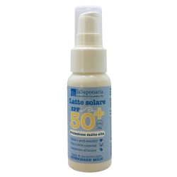 Flacone di La Saponaria Latte Solare SPF50+ Protezione Molto Alta Bimbi e Pelli Sensibili 50 ml