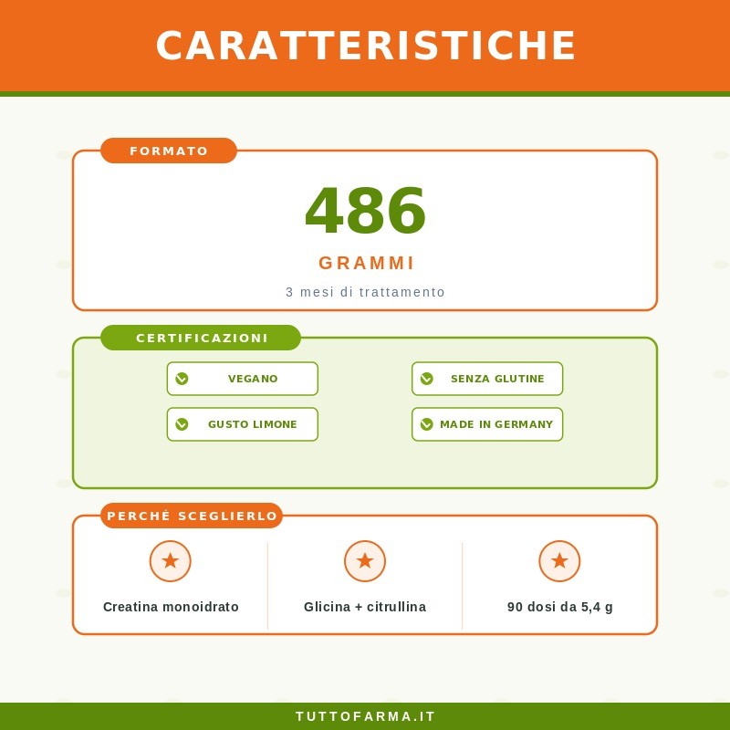 Zreen Creatina Complex Polvere per Forza e Resistenza 486 g