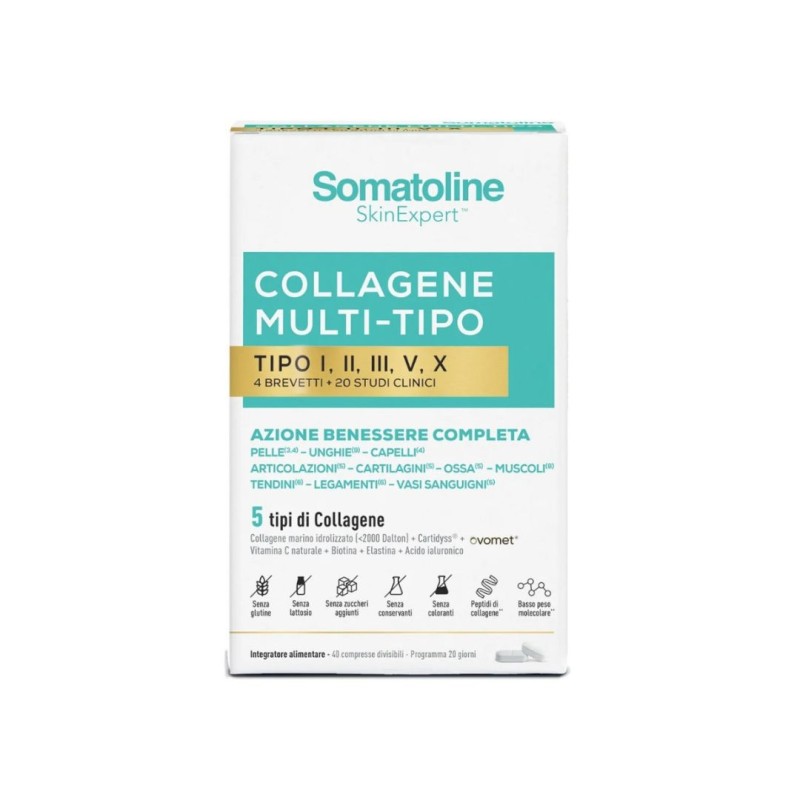 Formato di Somatoline Collagene Multi Tipo Azione Benessere Completo 60 Compresse Formato di Somatoline Collagene Multi Tipo Azione Benessere Completo 60 Compresse