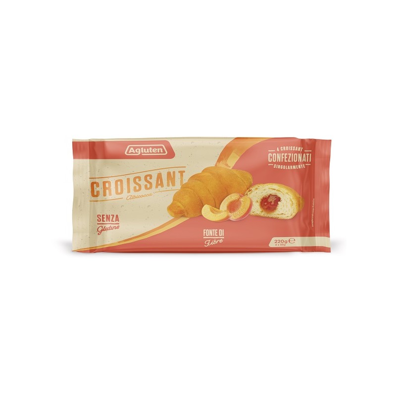 Agluten Croissant Albicocca Senza Glutine 4 Pezzi da 55 g Agluten Croissant Albicocca Senza Glutine 4 Pezzi da 55 g