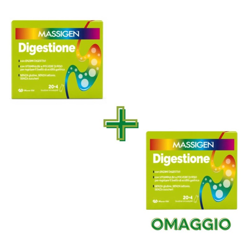 Formato di PROMO Massigen Acidità e Digestione Integratore Disturbi Stomaco 24 Stick + CONFEZIONE OMAGGIO