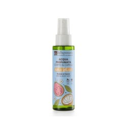 Flacone di La Saponaria Acqua Profumata Corpo e Capelli Guava e Cocco 100 ml Flacone di La Saponaria Acqua Profumata Corpo e Capelli Guava e Cocco 100 ml