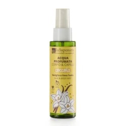 Flacone di La Saponaria Coccola Acqua Profumata Vaniglia e Fava Tonka per Corpo e Capelli 100 ml Flacone di La Saponaria Coccola Acqua Profumata Vaniglia e Fava Tonka per Corpo e Capelli 100 ml