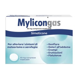 Confezione di Mylicongas 50 Compresse Masticabili 40 mg per Gonfiore e Meteorismo
