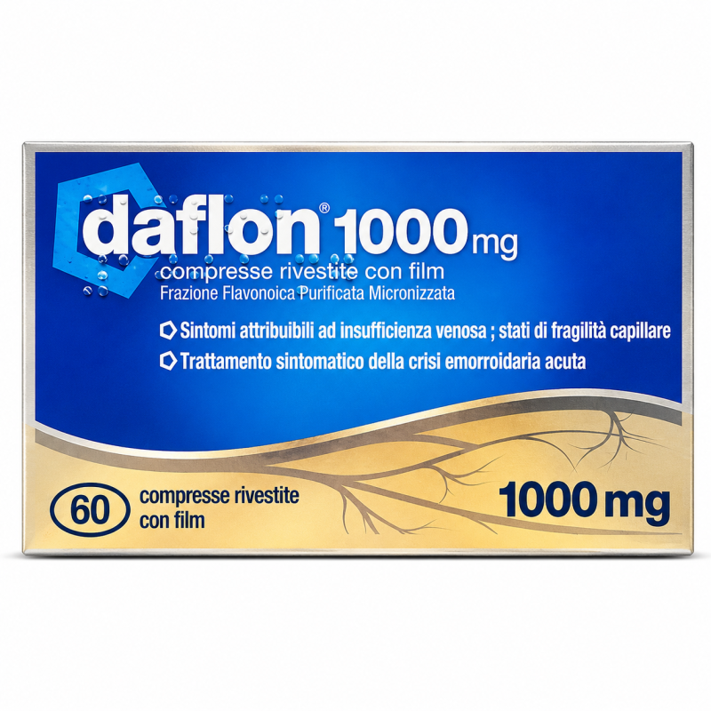 Daflon 1000 mg per Circolazione ed Emorroidi 60 Compresse