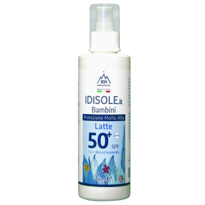 flacone spray Idisole.it Protezione Solare Bambini SPF 50+ con Nicotinamide per Pelle Sensibile 200ml flacone spray Idisole.it Protezione Solare Bambini SPF 50+ con Nicotinamide per Pelle Sensibile 200ml