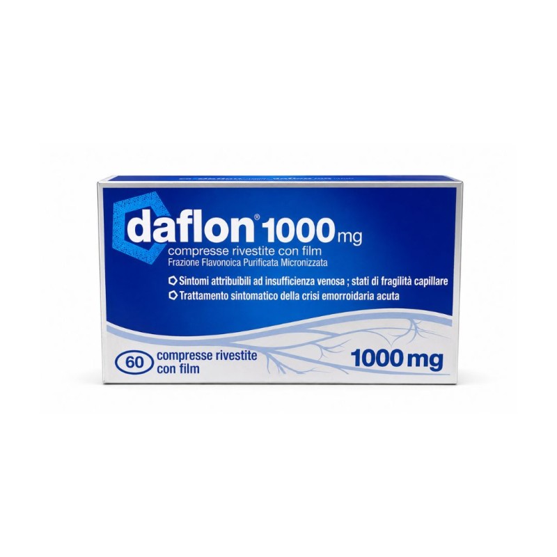 Confezione di Daflon 1000 mg per Circolazione ed Emorroidi 60 Compresse