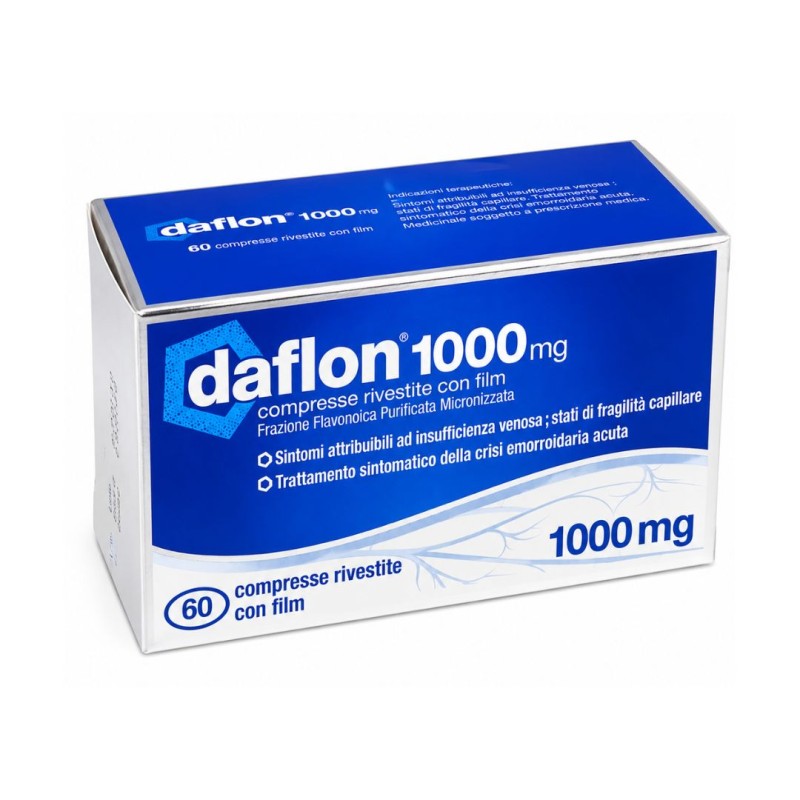 Daflon 1000 mg per Circolazione ed Emorroidi 60 Compresse