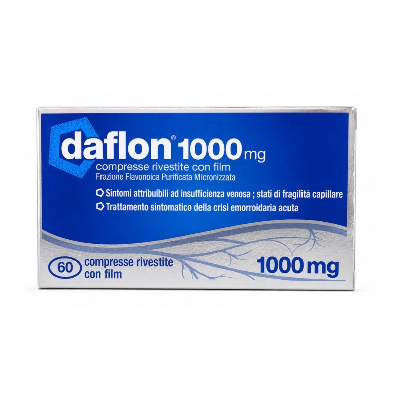 Daflon 1000 mg per Circolazione ed Emorroidi 60 Compresse