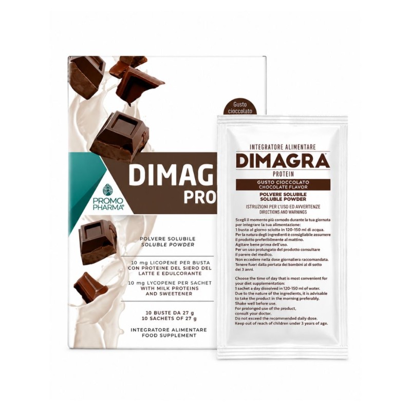 Dimagra Protein Cioccolato per Massa Muscolare 10 Buste da 22g Dimagra Protein Cioccolato per Massa Muscolare 10 Buste da 22g