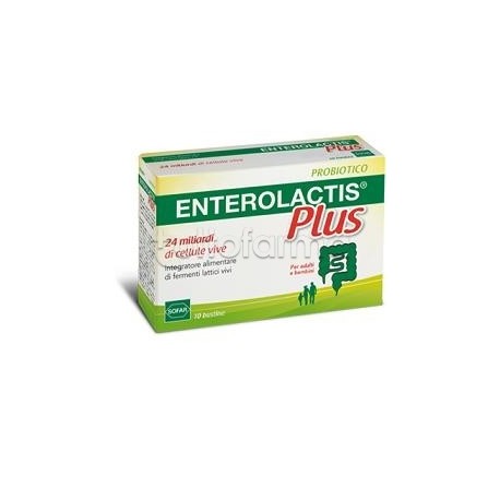 Enterolactis Plus Integratore Alimentare con Fermenti Lattici Vivi 10 Bustine