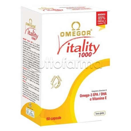 Omegor Vitality 1000 Omega 3 per Benessere Cuore e Trigliceridi 60 Capsule