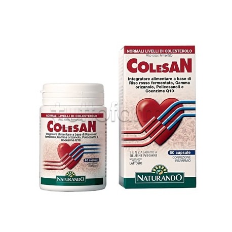 Confezione di Naturando Colesan Integratore per Colesterolo 60 Capsule Confezione di Naturando Colesan Integratore per Colesterolo 60 Capsule