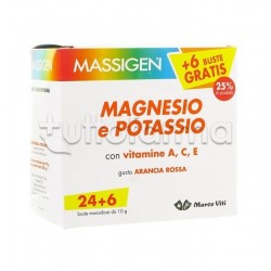 Massigen Integratore Magnesio e Potassio con Vitamine 24+6 Buste
