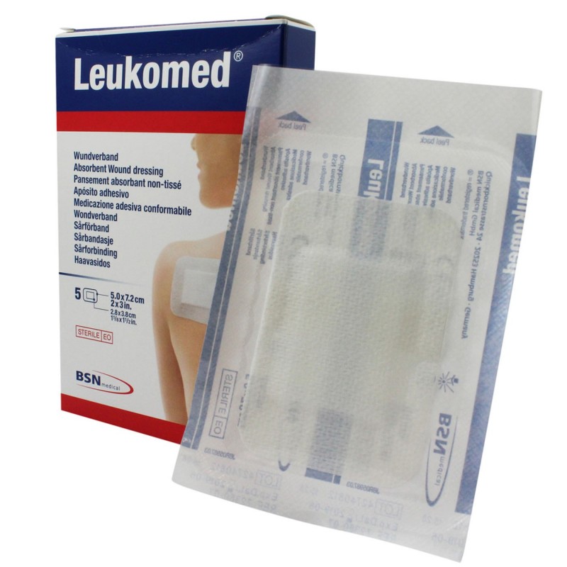 Leukomed Medic Medicazione Autoadesiva con Garza Tessuto Non Tessuto 5,0 X 7,2 cm