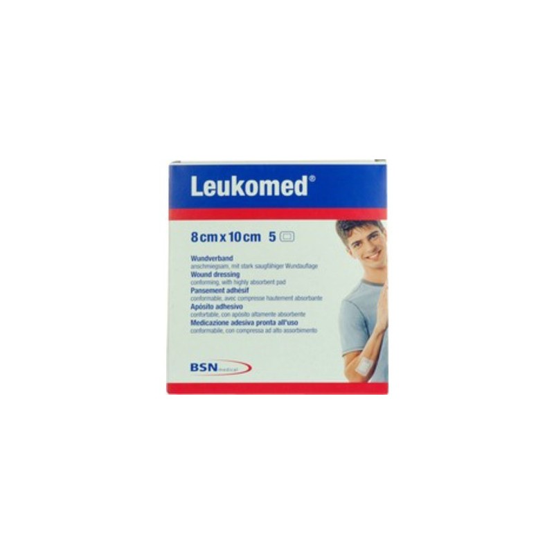 Leukomed Medic Medicazione Autoadesiva con Garza Tessuto Non Tessuto 8 X 10 Cm