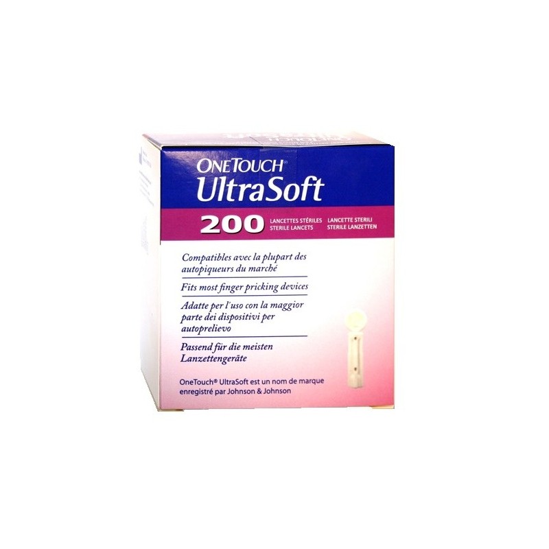 LifeScan One Touch Ultra Soft Lancette Pungidito Per La Misurazione Della Glicemia 200 Lancette