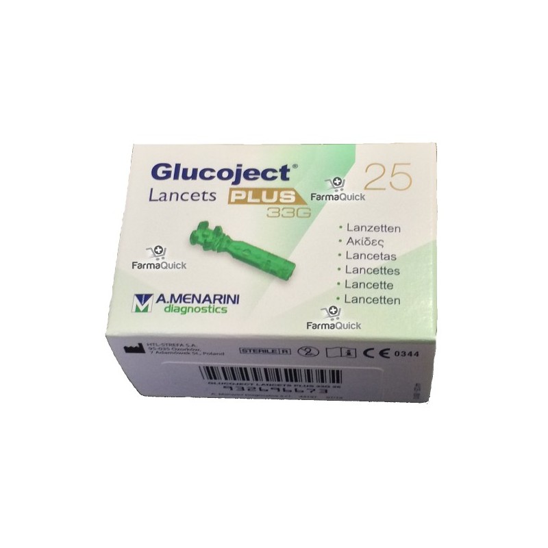 Menarini Diagnostic Glucoject Plus Lancette Pungidito 33G 25 Pezzi
