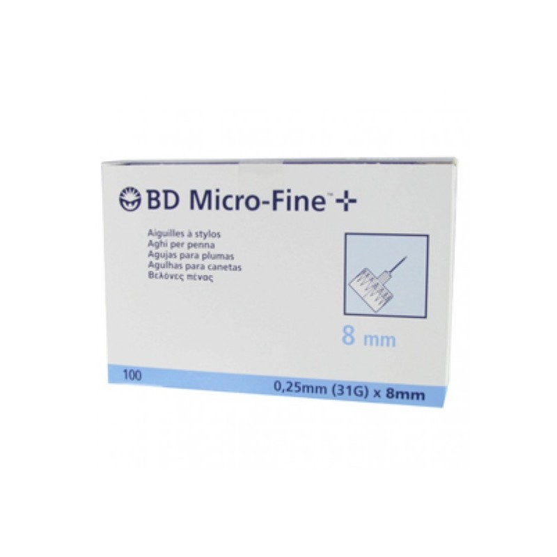 BD Micro-Fine 31G 8mm Aghi per Penna Insulina 100 pezzi
