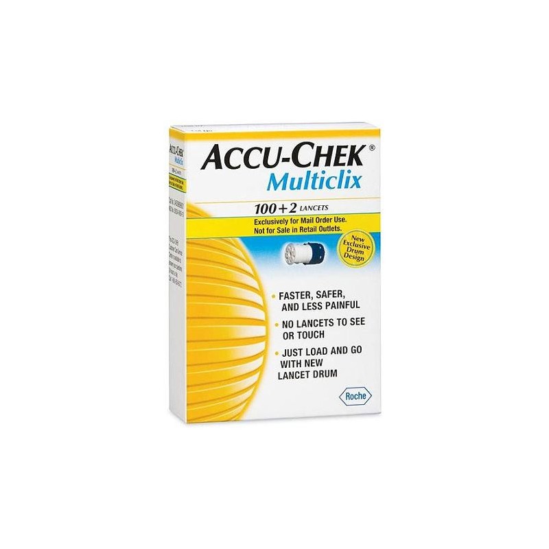 Roche Diagnostics Accu Chek Multiclix Controllo Glicemia 100+2 Lancette Pungidito