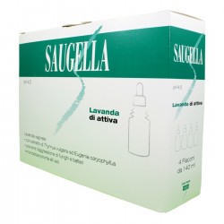 Saugella Attiva Lavanda Vaginale Antibatterica Antimicotica pH 4.5 4 Flaconcini da 140 ml
