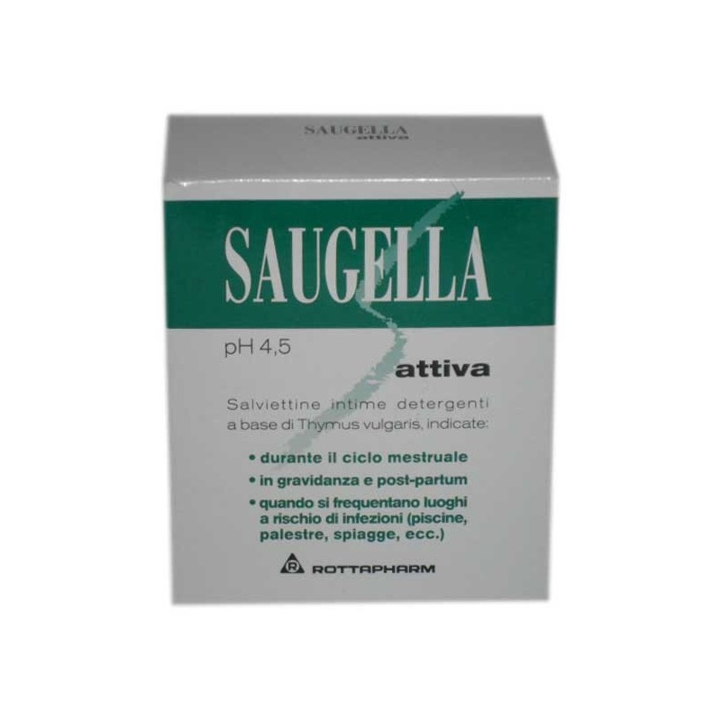 Saugella Attiva Salviettine Intime Detergenti pH 4.5 10 Salviettine Monouso