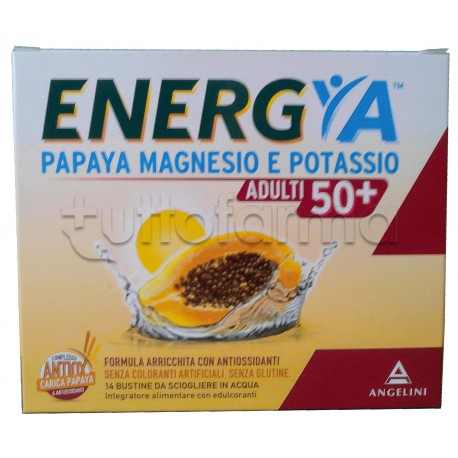 Energya Adulti 50+ Integratore con Papaya, Magnesio e Potassio 14 Bustine