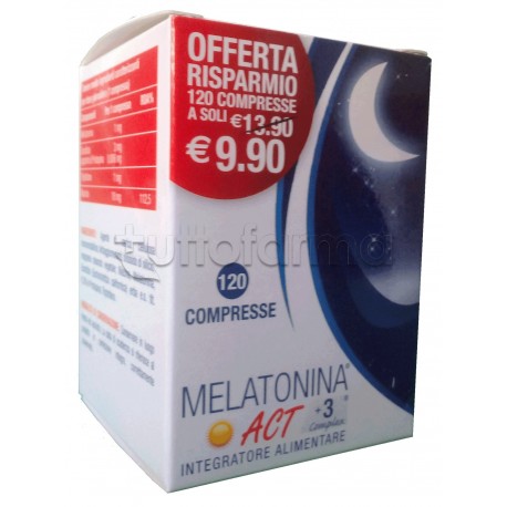 Melatonina Act +3 Complex Integratore per Sonno 120 Compresse