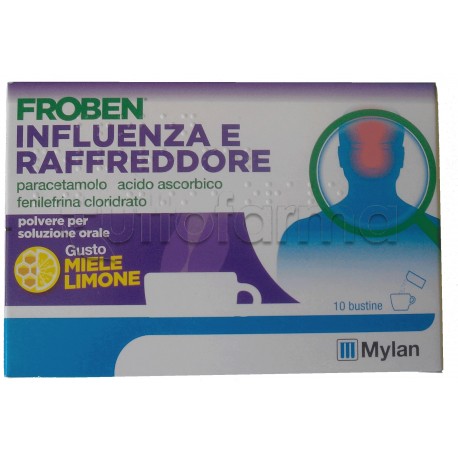 Froben Influenza e Raffreddore con Paracetamolo 10 Bustine