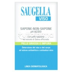 Saugella Viso Sapone-Non-Sapone pH Acido per Pelli Grasse e Impure 100g Saugella Viso Sapone-Non-Sapone pH Acido per Pelli Grasse e Impure 100g