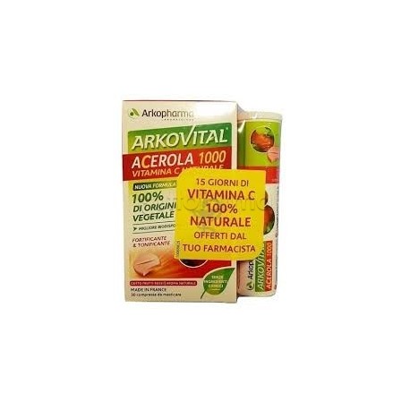 Arkopharma Acerola 1000 Vitamina C 60 Compresse Masticabili Arkopharma Acerola 1000 Vitamina C 60 Compresse Masticabili