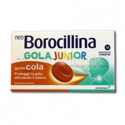 NeoBorocillina Gola Junior 15 Pastiglie Gusto Cola per Mal di Gola