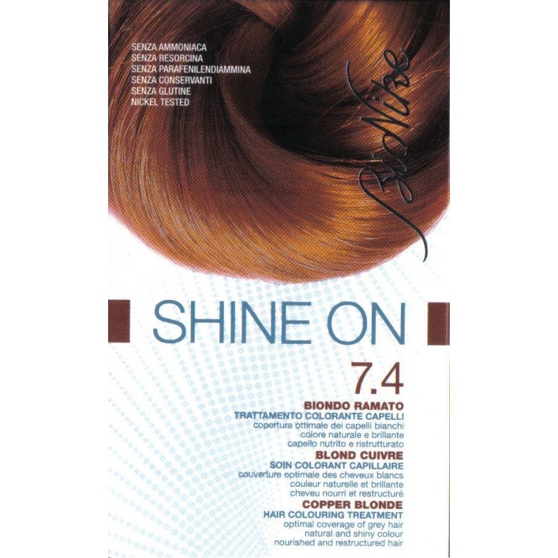 Bionike Shine On Tintura Capelli Biondo Rame Nuance 7.4