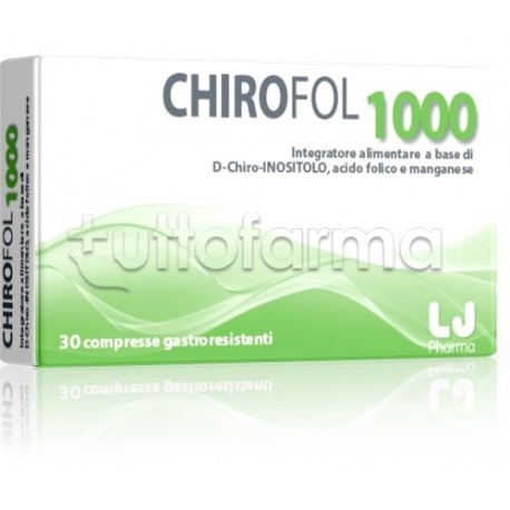 Scatola con Chirofol 1000 Integratore per Aiuto Gravidanza 16 Compresse Singole Scatola con Chirofol 1000 Integratore per Aiuto Gravidanza 16 Compresse Singole