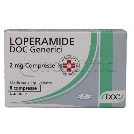 Loperamide Doc Generici 8 Compresse 2 mg contro Diarrea (Equivalente Imodium)