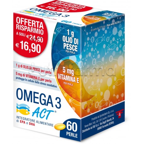 Omega 3 ACT Capsule Da 1 Grammo 60 Perle Omega 3 ACT Capsule Da 1 Grammo 60 Perle