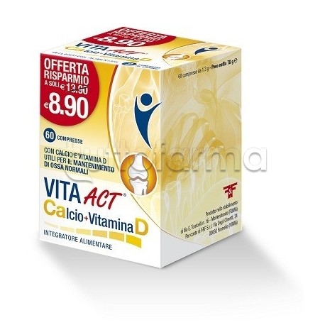 Vita ACT Calcio + Vitamina D 60 Compresse Vita ACT Calcio + Vitamina D 60 Compresse