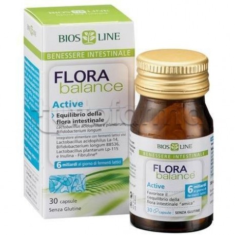 Biosline Florabalance Active Integratore per Intestino 30 Capsule