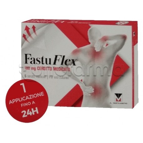 FastuFlex 5 Cerotti Medicati Antinfiammatori e Antidolorifici 180mg