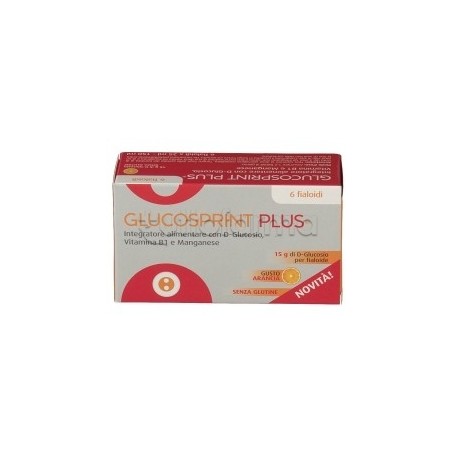 Glucosio Plus per Ipoglicemia Diabetici 6 Fiale Gusto Arancia