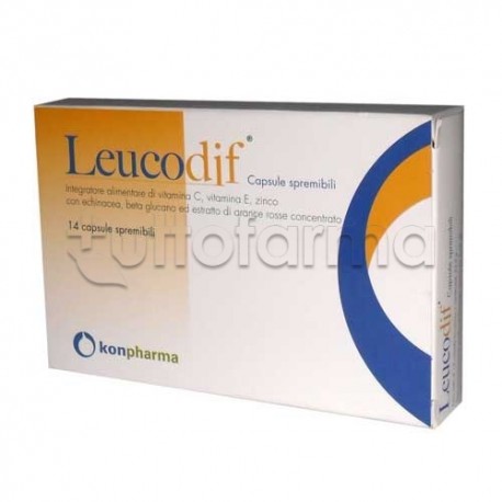 Leucodif Vitamina per Sistema Immunitario 14 Capsule Spremibili