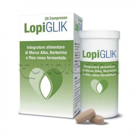 LopiGlik Integratore per Regolare Colesterolo e Glicemia 20 Compresse