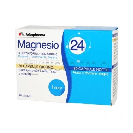 Magnesio 24 contro Stress e Insonnia 60 Capsule Giorno e Notte
