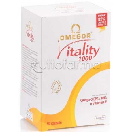 Omegor Vitality 1000 Omega 3 per Benessere Cuore e Trigliceridi 90 Capsule Molli