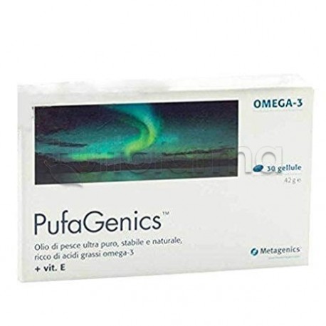 confezione Metagenics Pufagenics Integratore con Omega-3 30 gellule