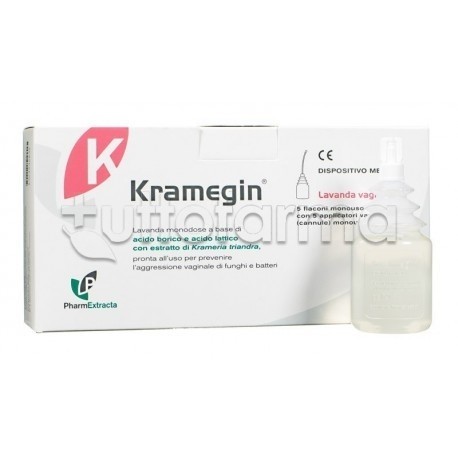 Kramegin Lavanda Vaginale per Igiene Intima 5 Flaconi Monouso con Applicatori
