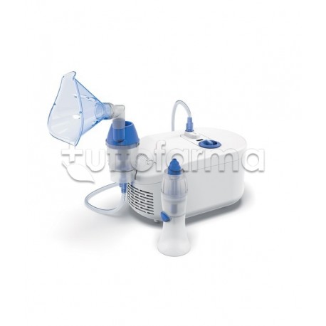 Omron C102 Total Nebulizzatore a Pistone con Doccia Nasale per Aerosolterapia